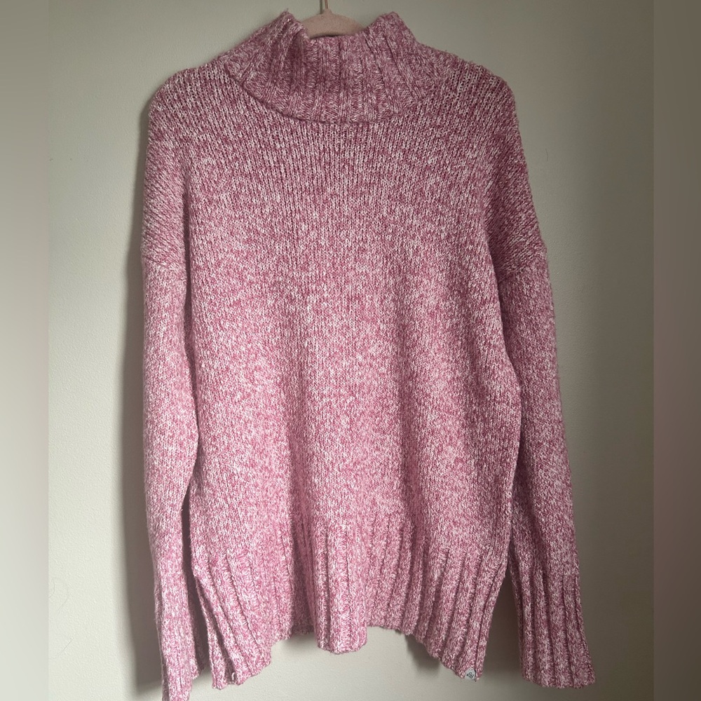 Eddie Bauer Pink Marled Turtleneck Sweater